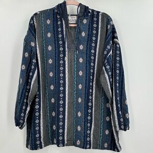 Jukebox Brand Vintage Rare Cotton Blue/Gray Embroidered Oversized Hoodie Size M